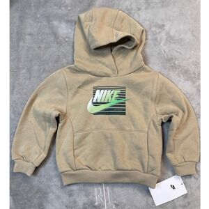Nike Toddler‎ Boys Hoodie Tan Green Logo Long Sleeve Pullover Size 24M